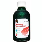 EDUCATIONAL COLOURS WASHABLE WATERCOLOUR GLITTER PAINT 250ML GREEN