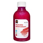 EDUCATIONAL COLOURS WASHABLE WATERCOLOUR GLITTER PAINT 250ML PINK