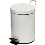 COMPASS GARBAGE PEDAL BIN ROUND 5 LITRE WHITE