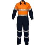 PRIME MOVER MA931 REGULAR WEIGHT COVERALL WITH METAL STUD CLOSURE AND TAPE 2TONE ORANGE NAVY 112ST