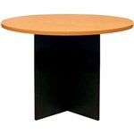 YS DESIGN OXLEY ROUND MEETING TABLE 900MM DIAMETER BEECHIRONSTONE
