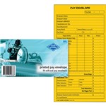 ZIONS PREPRINTED PAY POCKET ENVELOPES SELF SEAL 85GSM 90 X 165MM GOLD PACK 50